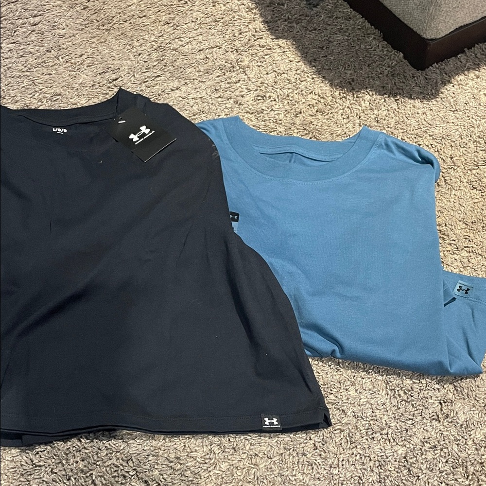 2 Under Armour Black and Teal T-Shirts